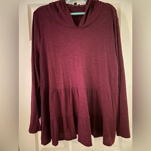 Lane Bryant waffle sweater with hood